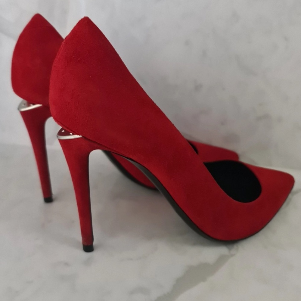 Alexander Wang Red Suede Pointed Toe Pumps
